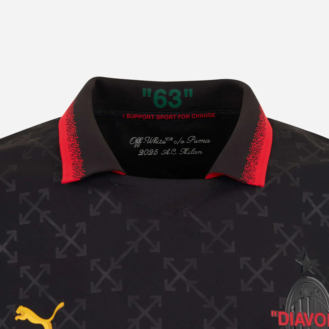 Maglia Versione Giocatore BLACK AUTHENTIC PUMA X AC MILAN X OFF-WHITE 24/25