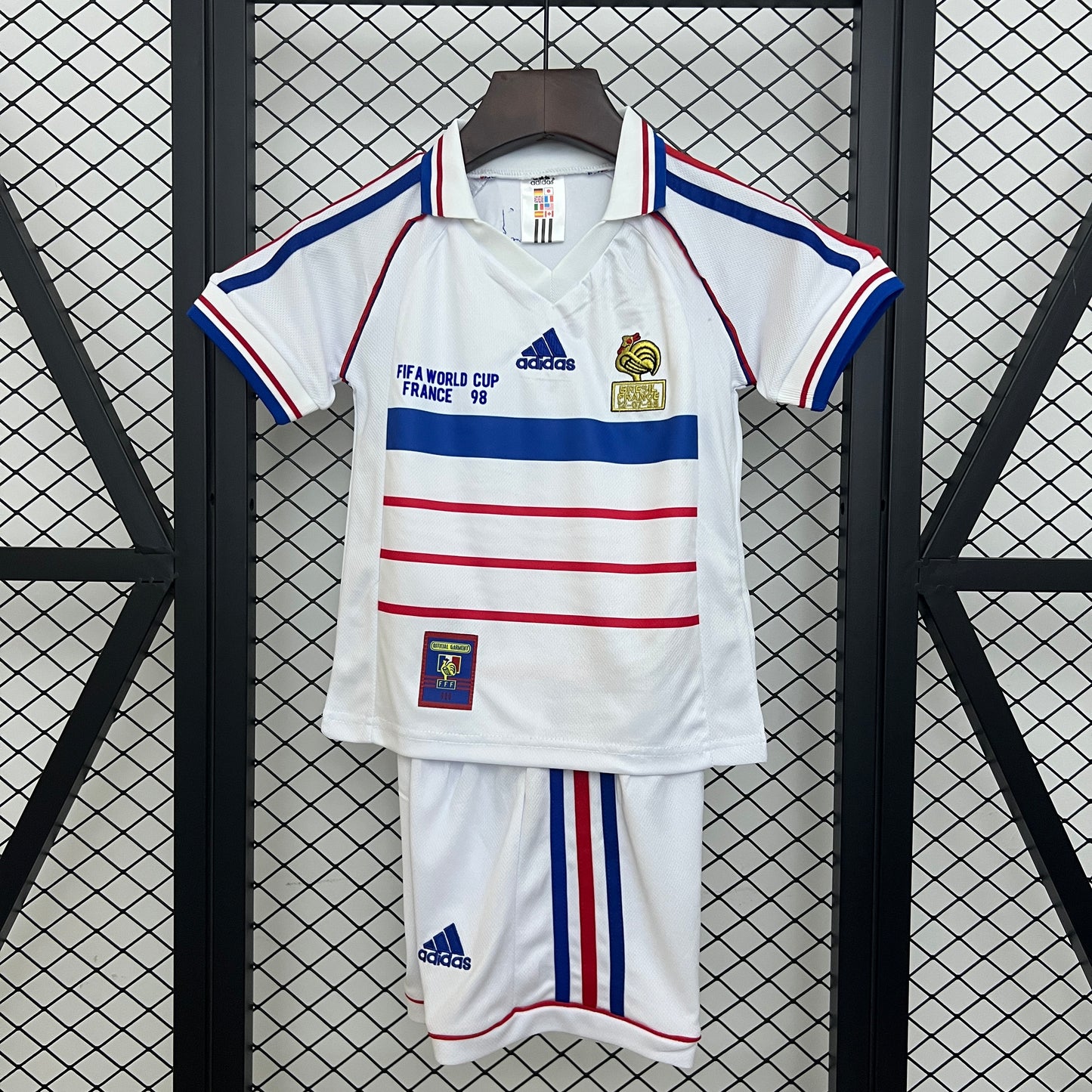 T-shirt e Pantaloncini per Bambino Francia Retro Away 1998