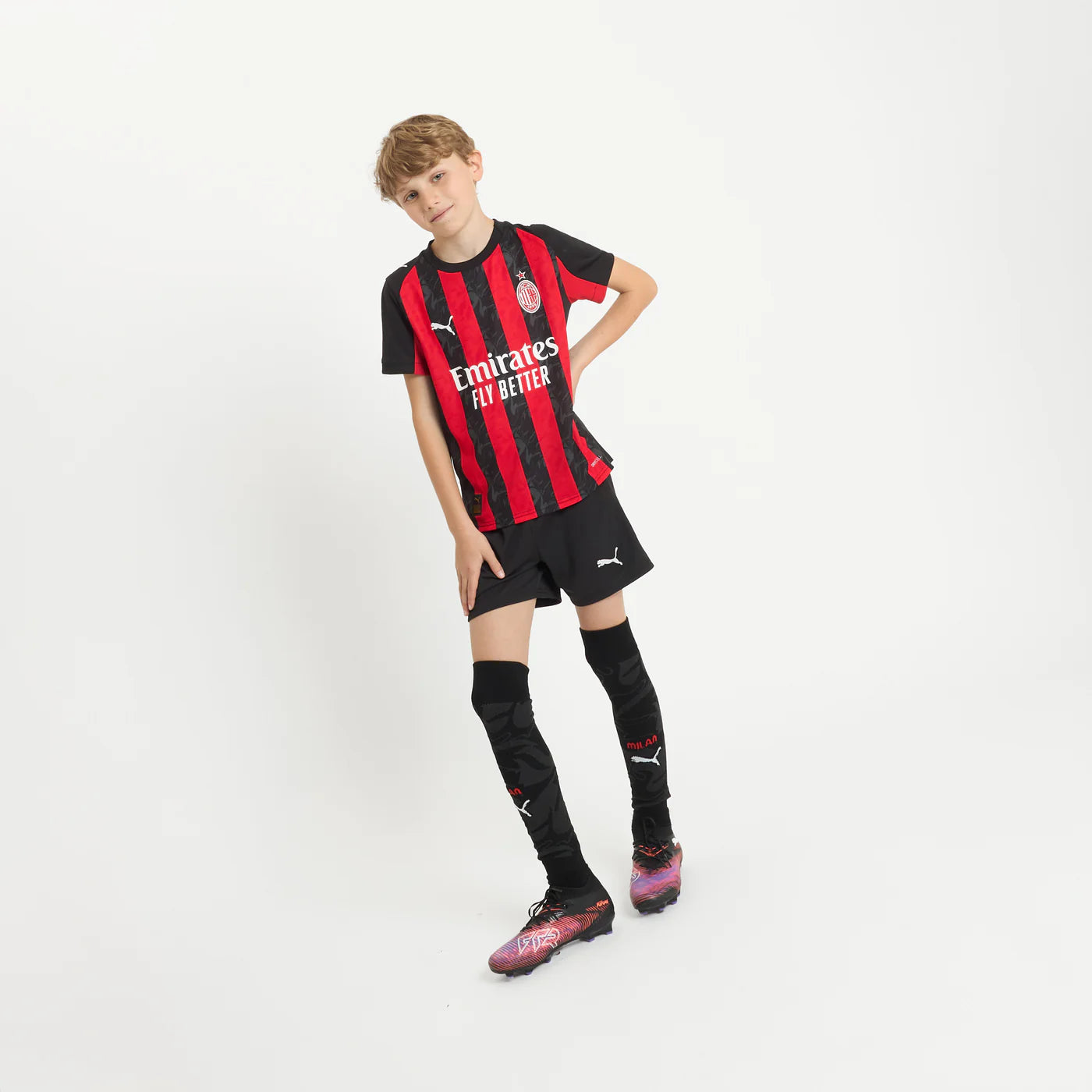 T-shirt e Pantaloncini per Bambino AC MILAN Home 25/26 - Con Calzini