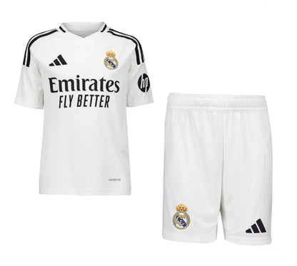 T-shirt e Pantaloncini Bambino Real Madrid Home 24/25 - Con Patch UCL