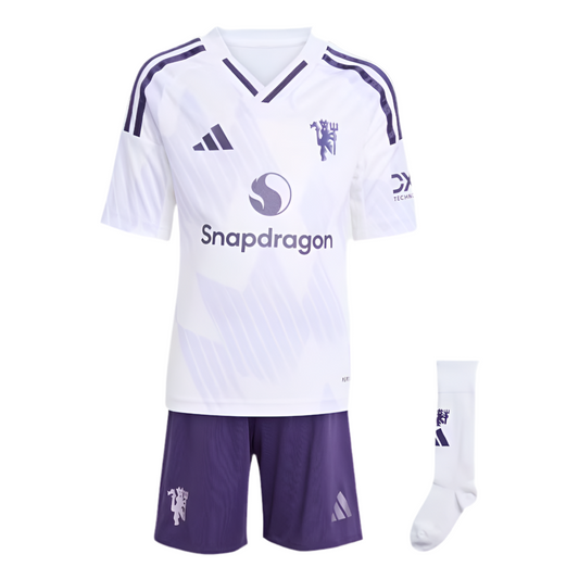T-shirt e Pantaloncini per Bambino Manchester United Away 25/26 - Con Calzettoni