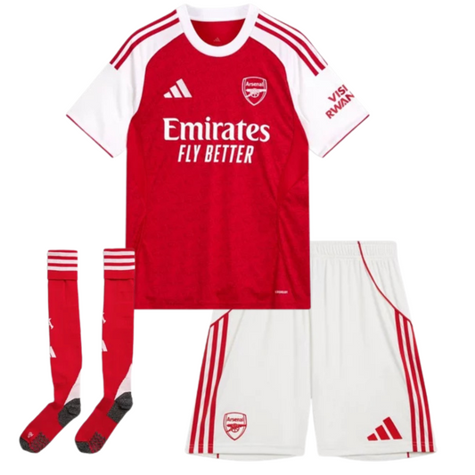 T-shirt e Pantaloncini per Bambino Arsenal Home 25/26 - Con Calzettoni