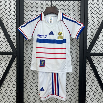 T-shirt e Pantaloncini per Bambino Francia Retro Away 1998