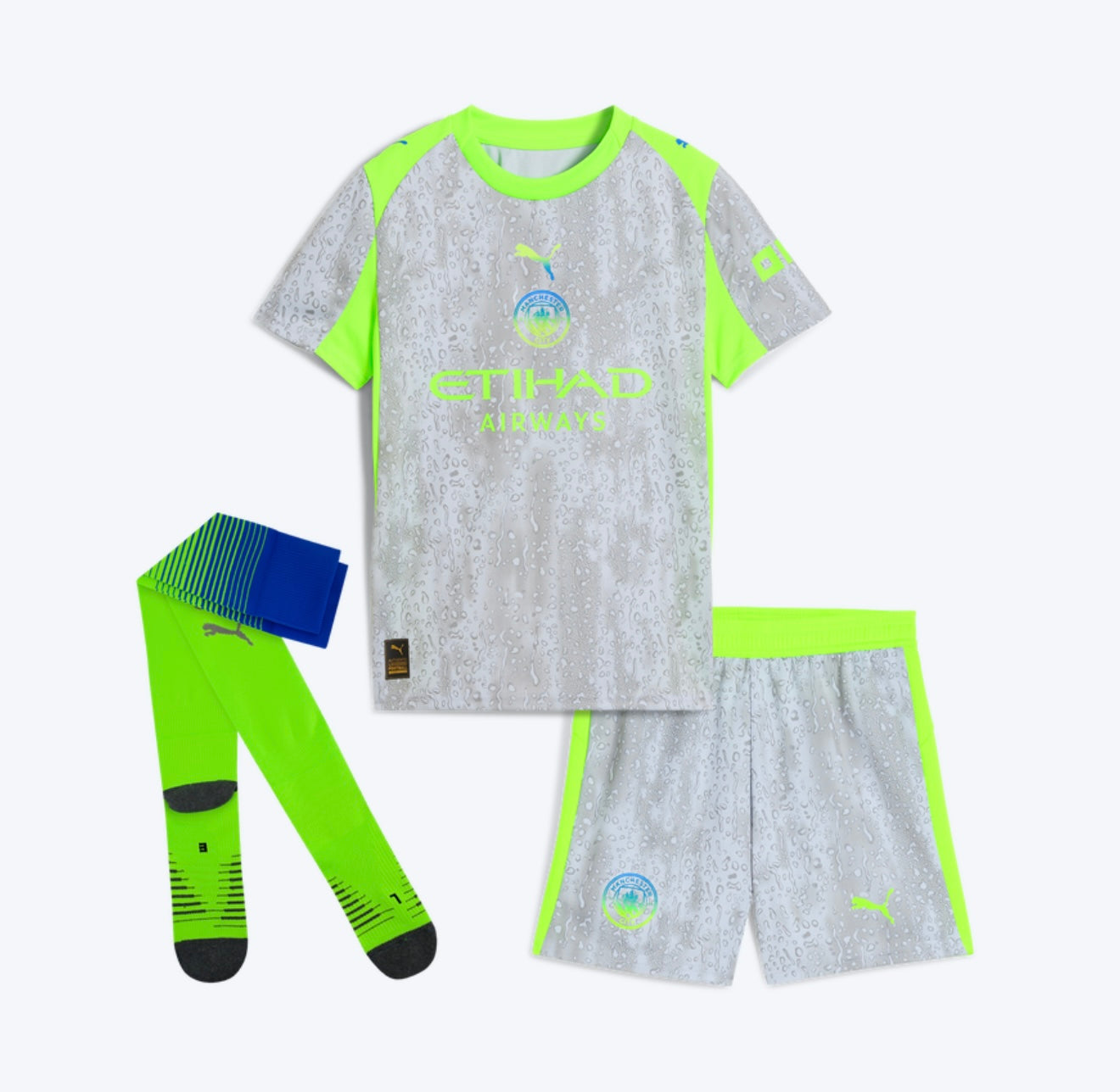 T-shirt e Pantaloncini per Bambino Manchester City Third 25/26 - Con Calzettoni