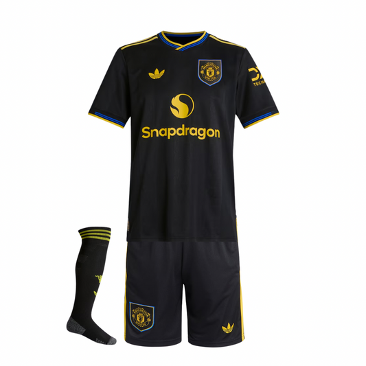 T-shirt e Pantaloncini per Bambino Manchester United Third 25/26 - Con Calzettoni