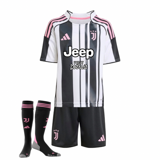 T-shirt e Pantaloncini per Bambino Juventus Home 25/26 - Con Calzettoni